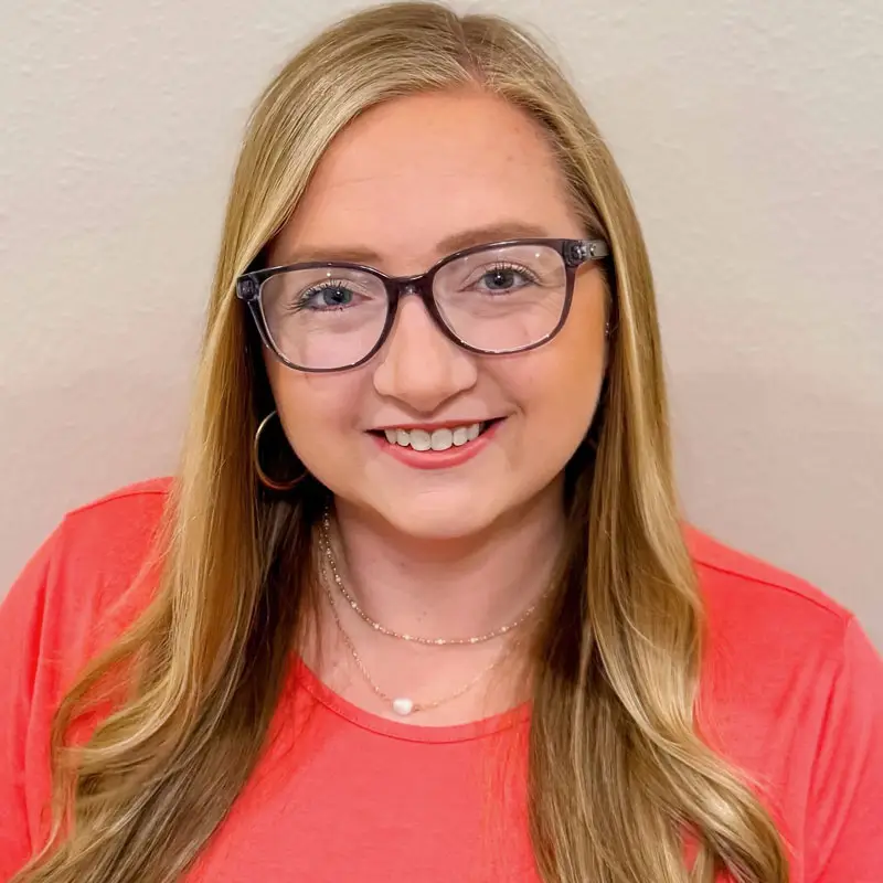 Woman with long blonde hair